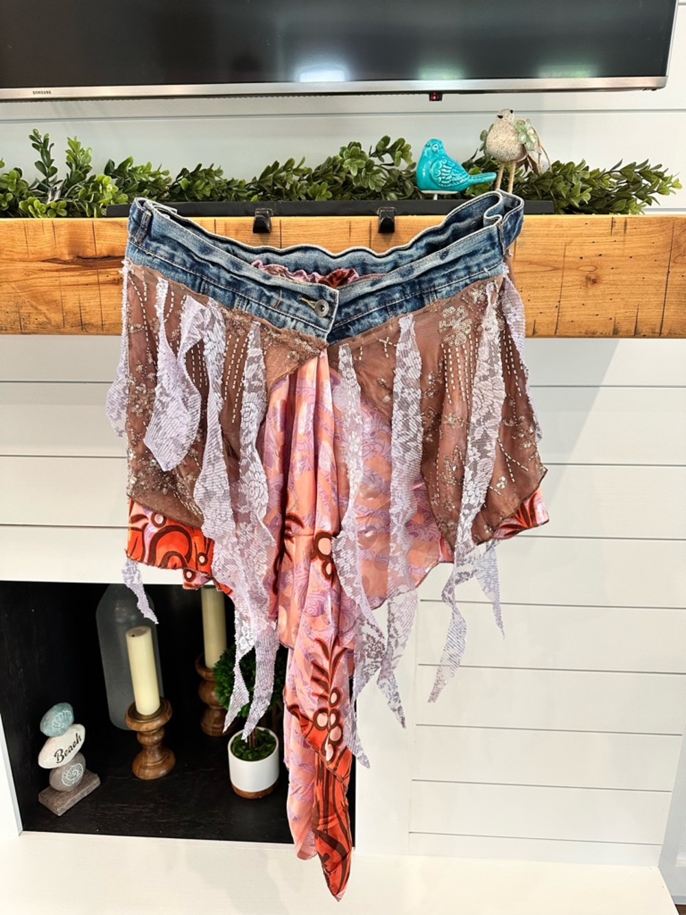 Custom Made Boho Denim Vest and Waist Wrap - Picture 11 of 16